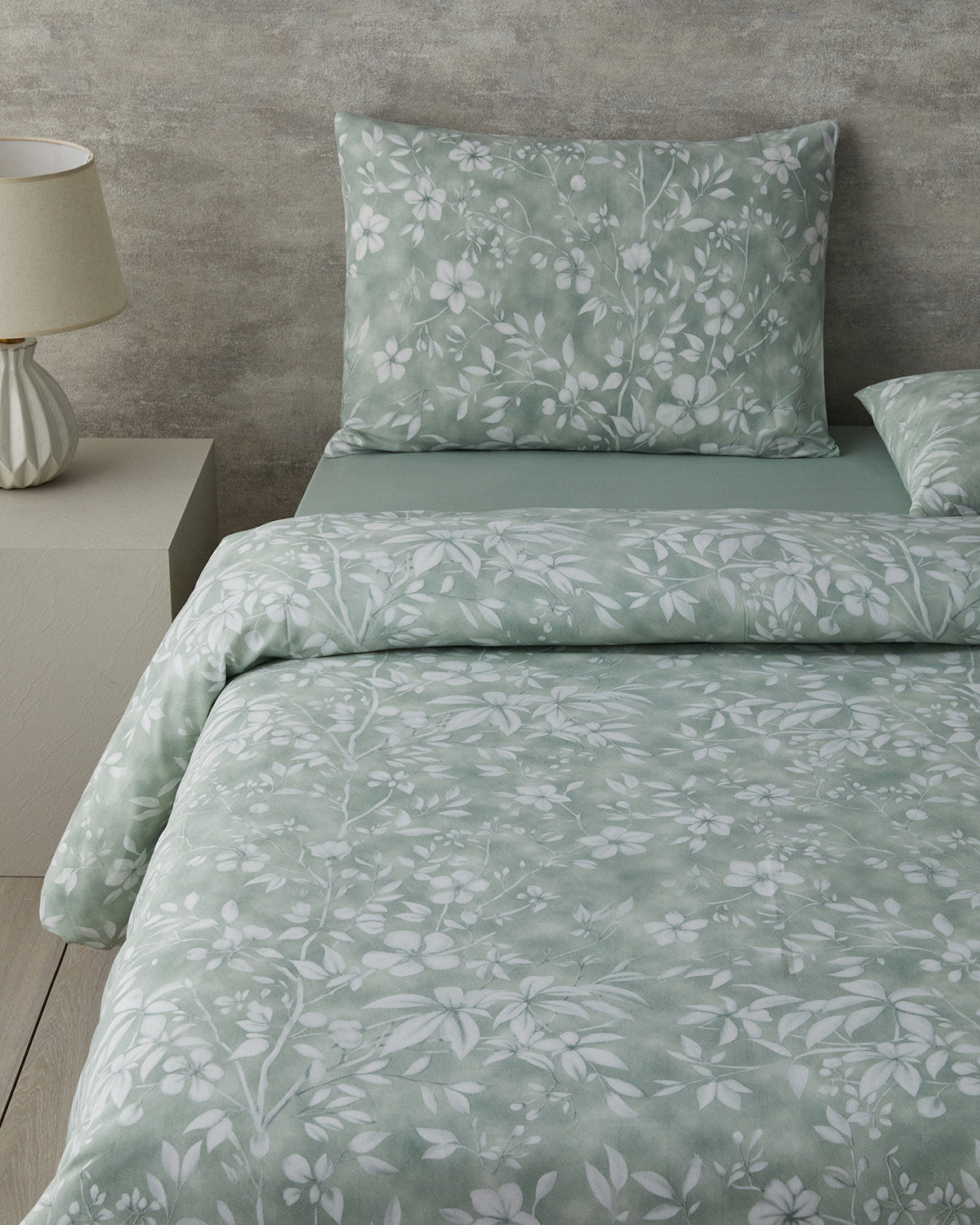 Easy Iron Duvet Cover Set - Dusty Rose, Green & Blue (view 9)