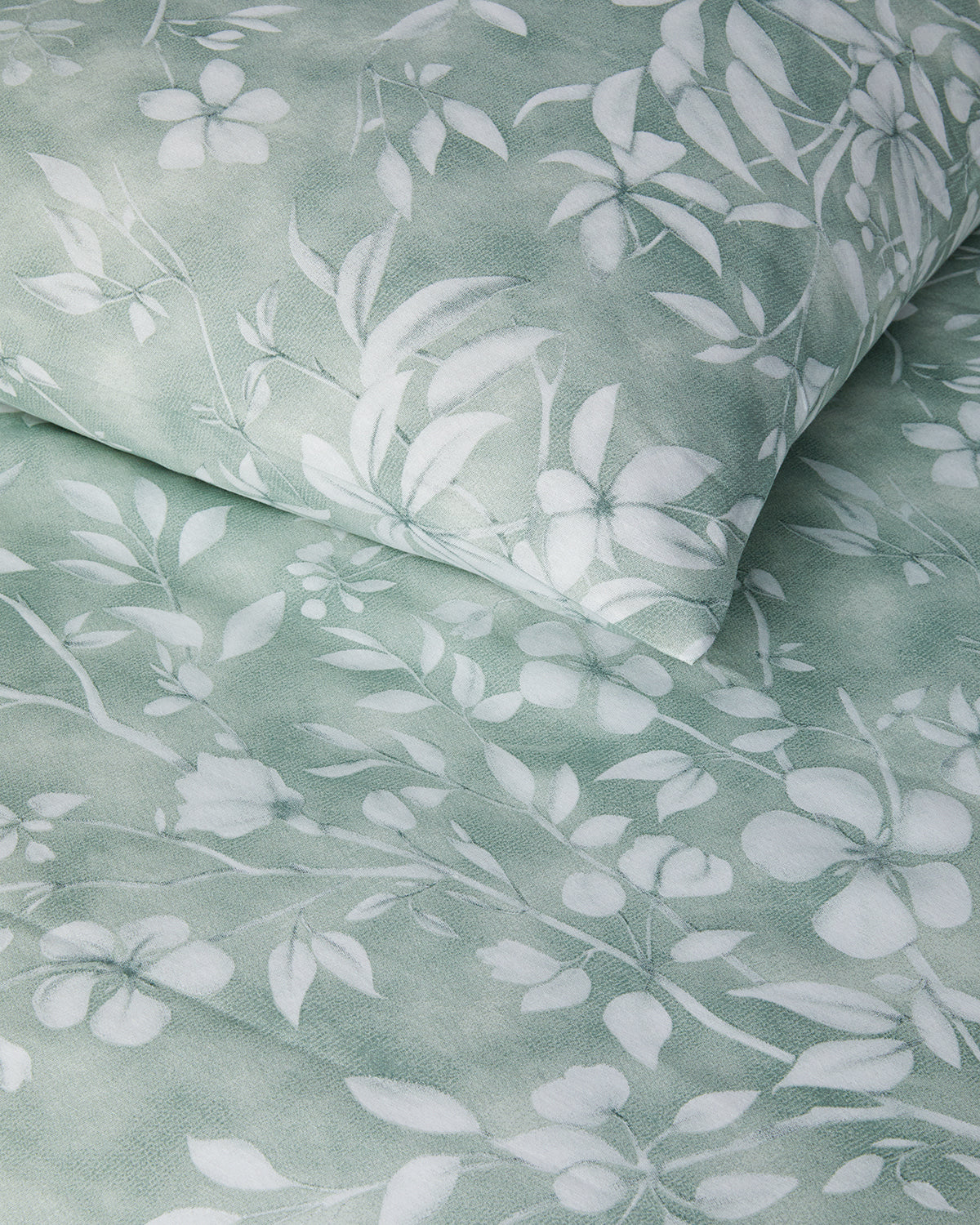 Easy Iron Duvet Cover Set - Dusty Rose, Green & Blue (view 11)