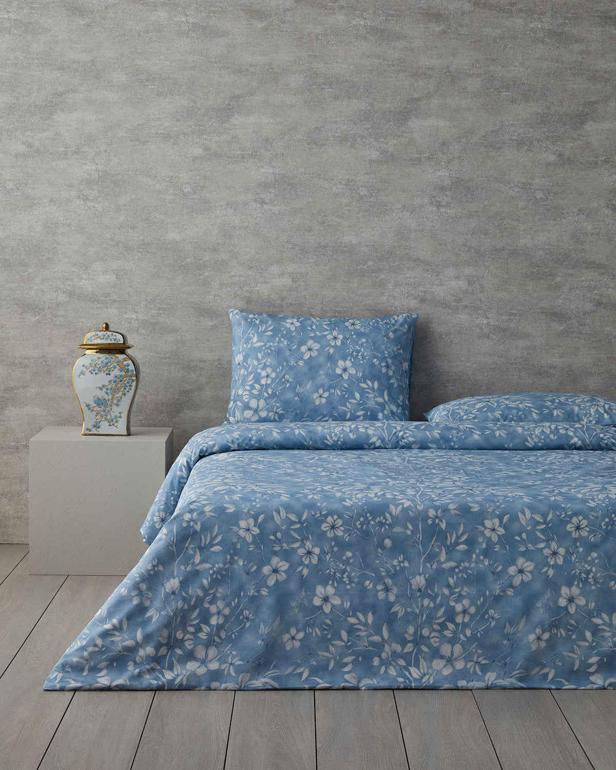 Easy Iron Duvet Cover Set - Dusty Rose, Green & Blue (view 22)