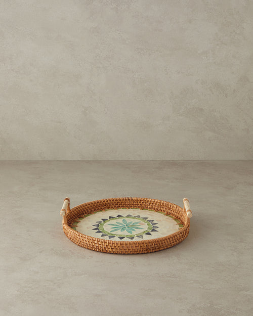 Adelaide Rattan Tray 28 cm Brown