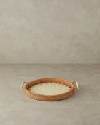 Beatrice Rattan Tray 28 cm Brown