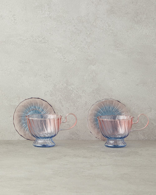 Borosilicate 4 Pieces 2 Servings Tea Cup Set 250 ml - Orange - Yellow (view 2)