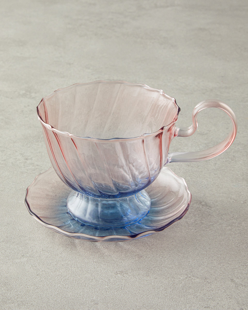 Borosilicate 4 Pieces 2 Servings Tea Cup Set 250 ml - Green - Pink (view 3)