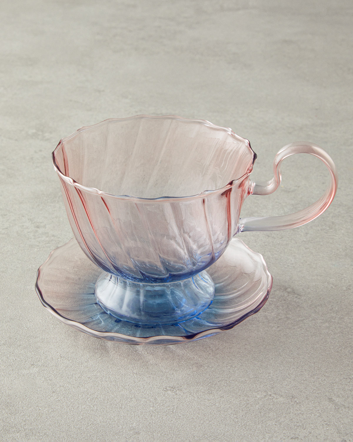 Borosilicate 4 Pieces 2 Servings Tea Cup Set 250 ml - Green - Pink (view 3)