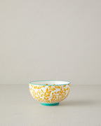 Floral Lines New Bone China Bowl 12 cm - Mustard