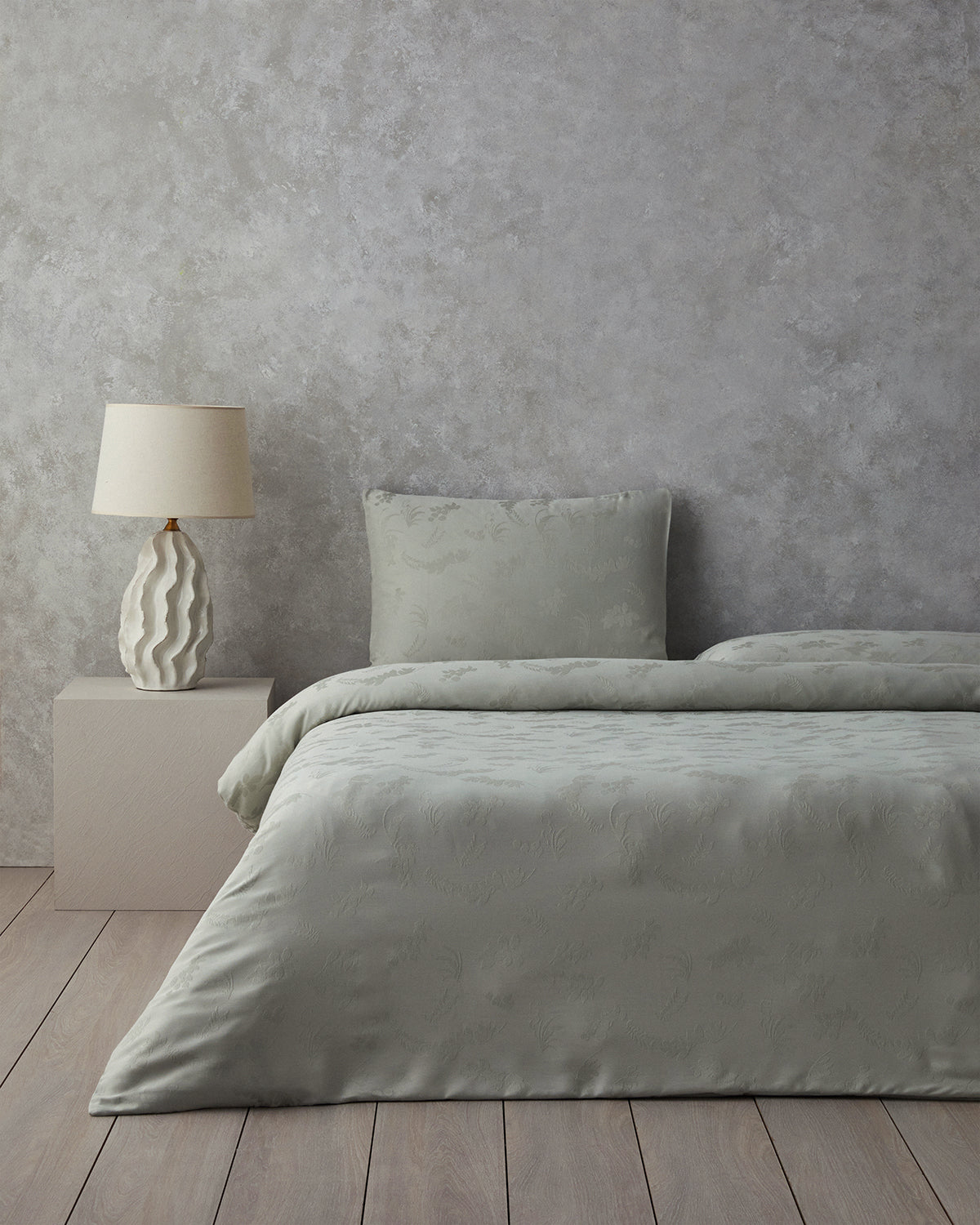 Glare Jacquard Duvet Cover Set - Green - Double 200x220 cm