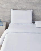 Oxford with Yarn Dyed Duvet Cover Set - White - Navy Blue - Double 200x220 cm (view 2)