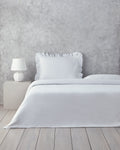 Blaze Ruffled Waffle Duvet Cover Set - White - Single 160x220 cm