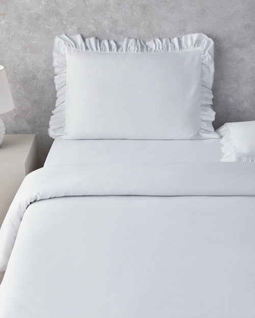 Blaze Ruffled Waffle Duvet Cover Set - Light Beige - Double 200x220 cm (view 2)