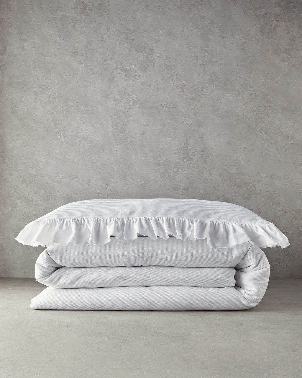 Blaze Ruffled Waffle Duvet Cover Set (view 7)