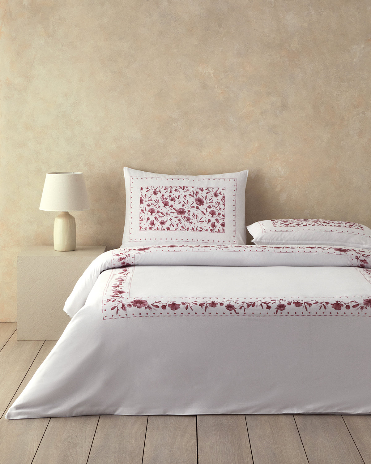 Flower Chain Soft Cotton with Digital Print Duvet Cover Set Dusty Rose - Single 160x220 cm
