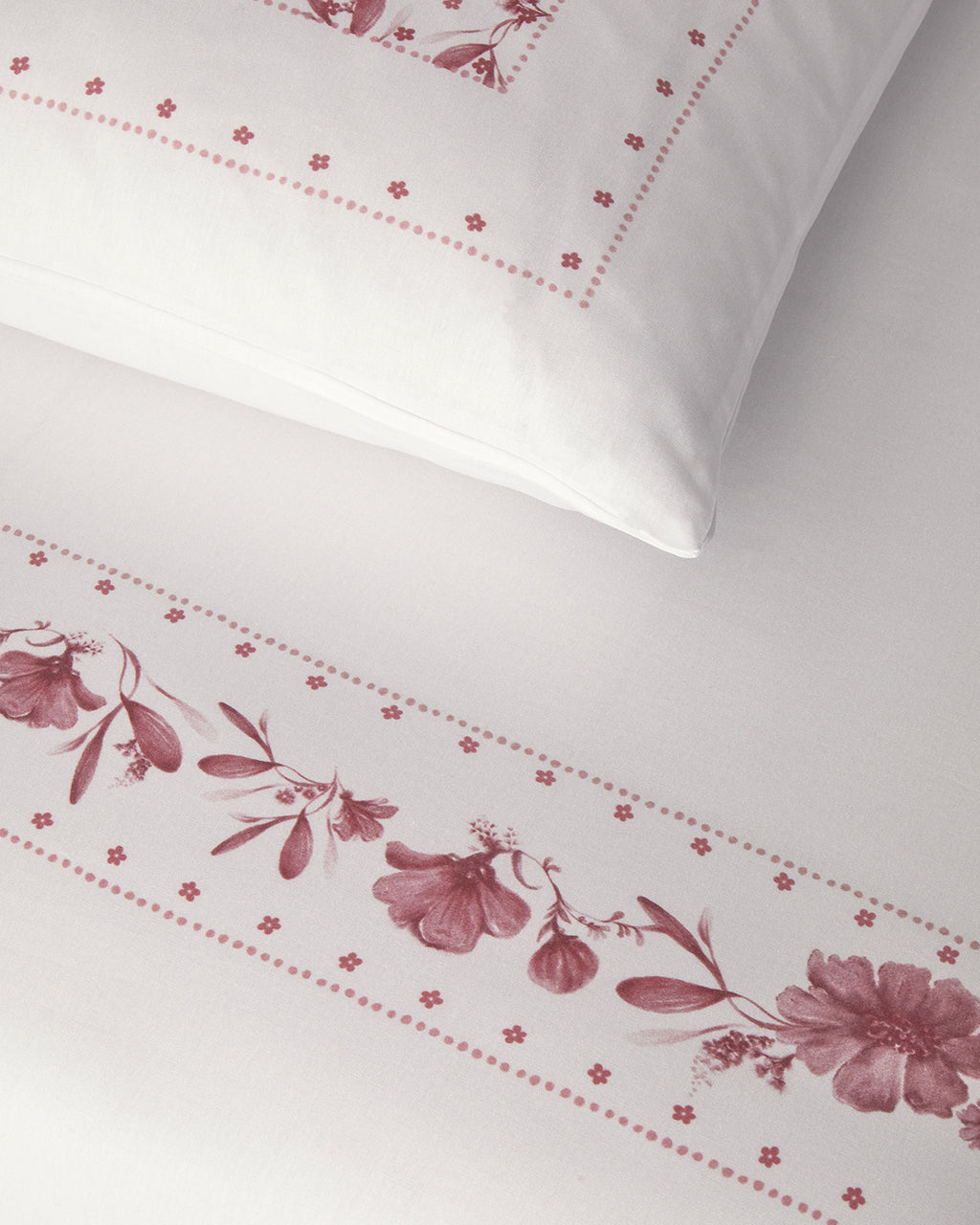 Flower Chain Soft Cotton with Digital Print Duvet Cover Set Dusty Rose (view 4)