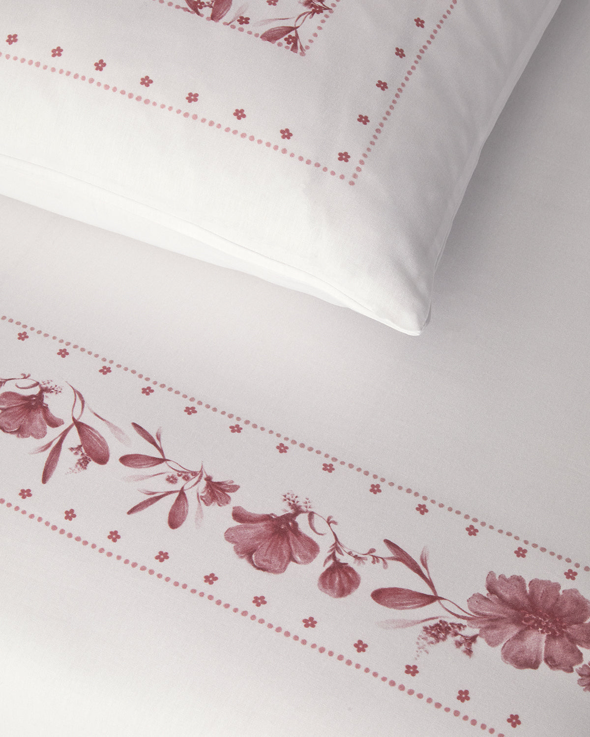 Flower Chain Soft Cotton with Digital Print Duvet Cover Set Dusty Rose (view 4)