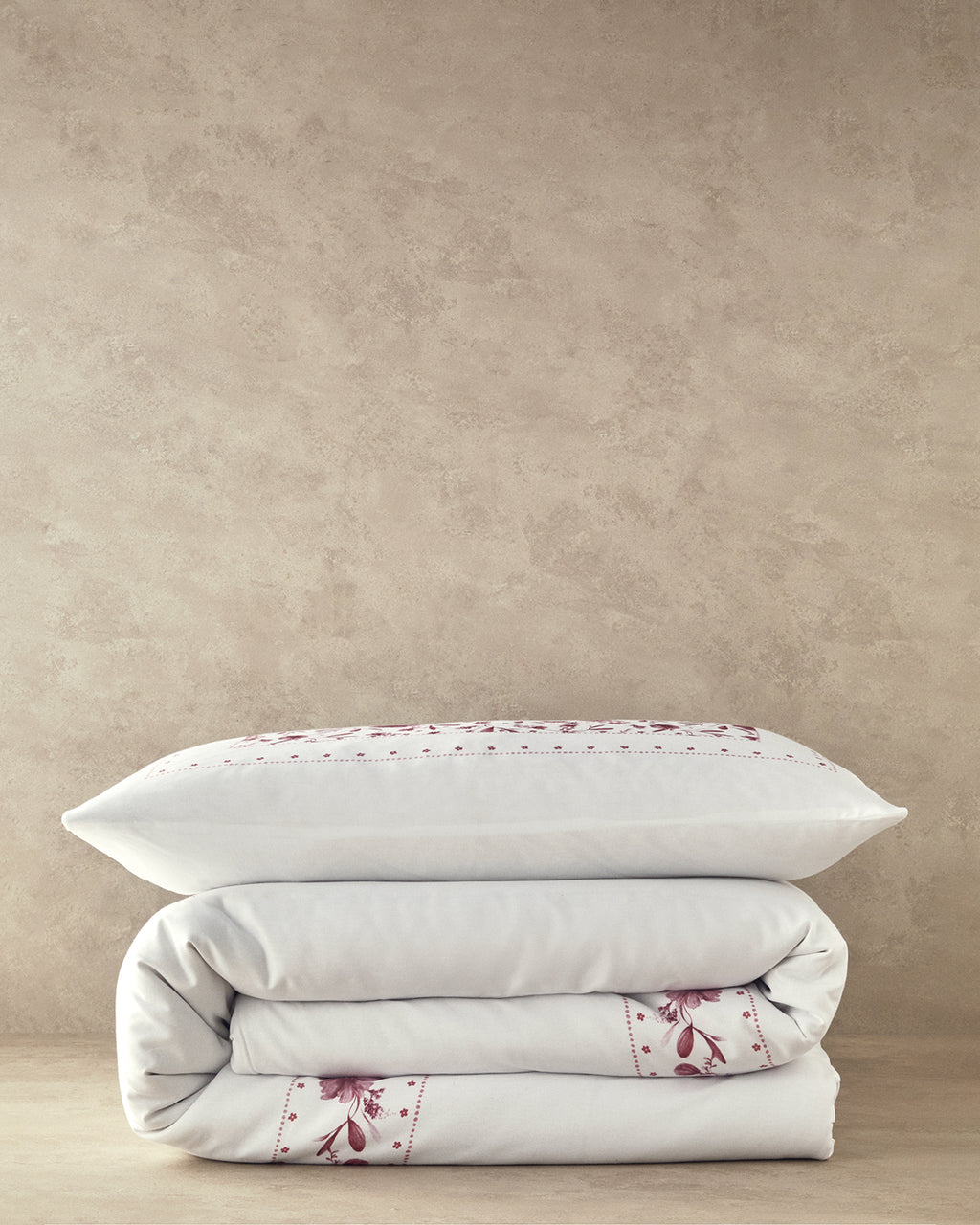 Flower Chain Soft Cotton with Digital Print Duvet Cover Set Dusty Rose (view 13)