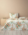 Cotton Duvet Cover Set - Orange & Blue - Orange - Single 160x220 cm