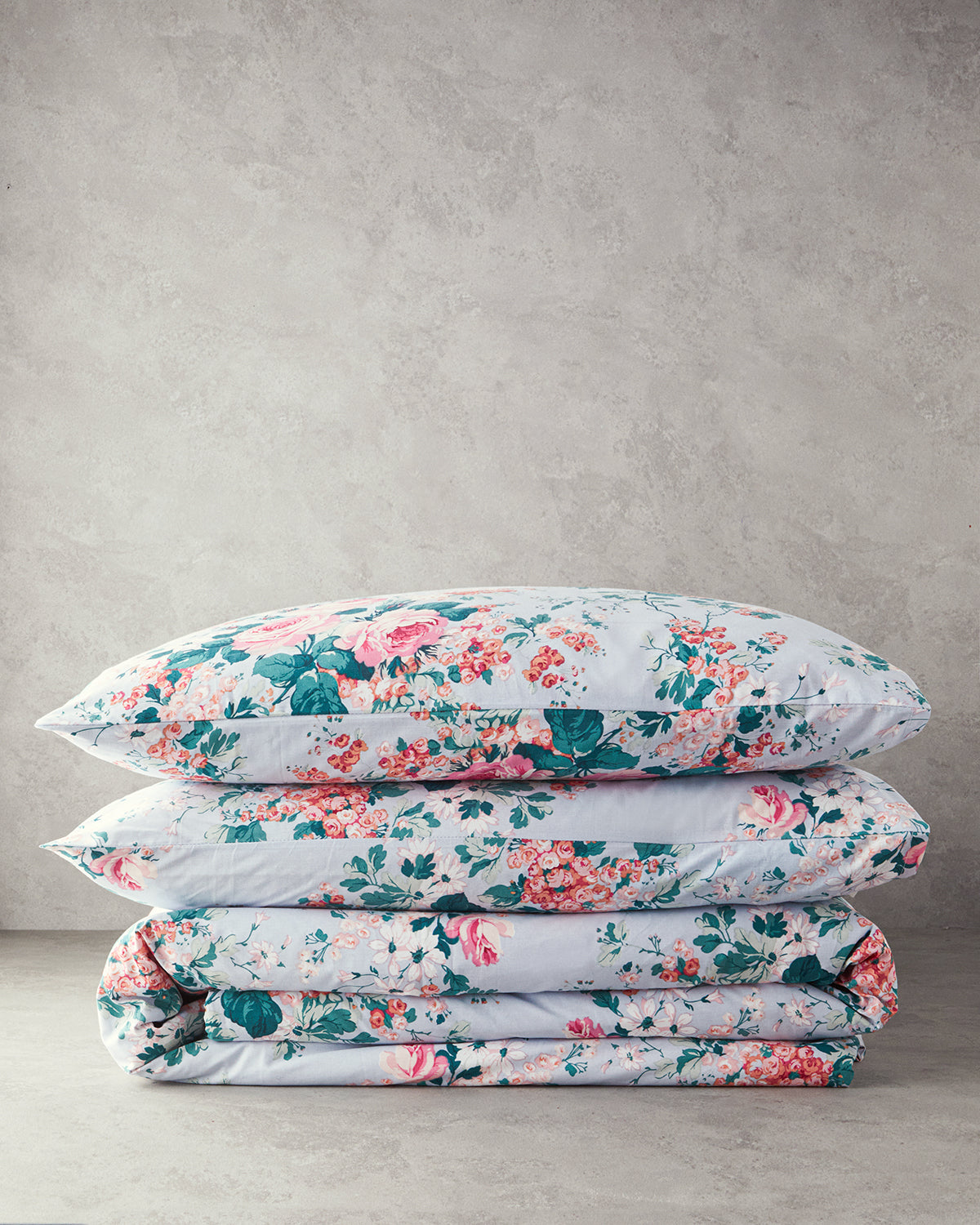 Cotton Duvet Cover Set - Orange & Blue (view 20)
