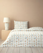 Cotton Duvet Cover Set Green - Single 160x220 cm
