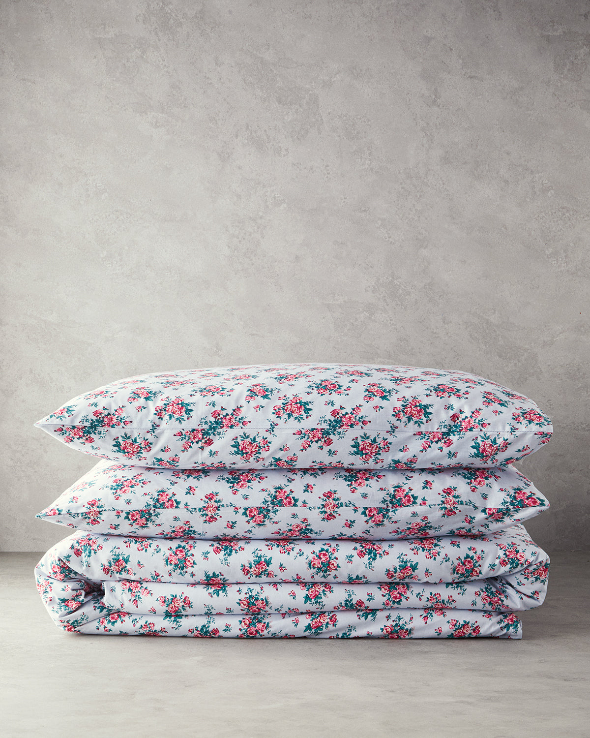 Cotton Duvet Cover Set Blue (view 10)