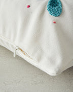 Punch Needle Embroidered Toss Pillow Cover 45x45 cm Blue (view 2)