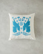 Punch Needle Embroidered Decorative Cushion 45x45 cm Blue