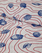 Seashell Shmphony Printed Double Size Summer Blanket 200x220 cm Red-Dark Blue (view 2)