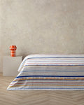 Coastal Stripe Printed Summer Blanket Red - Single 150x220 cm