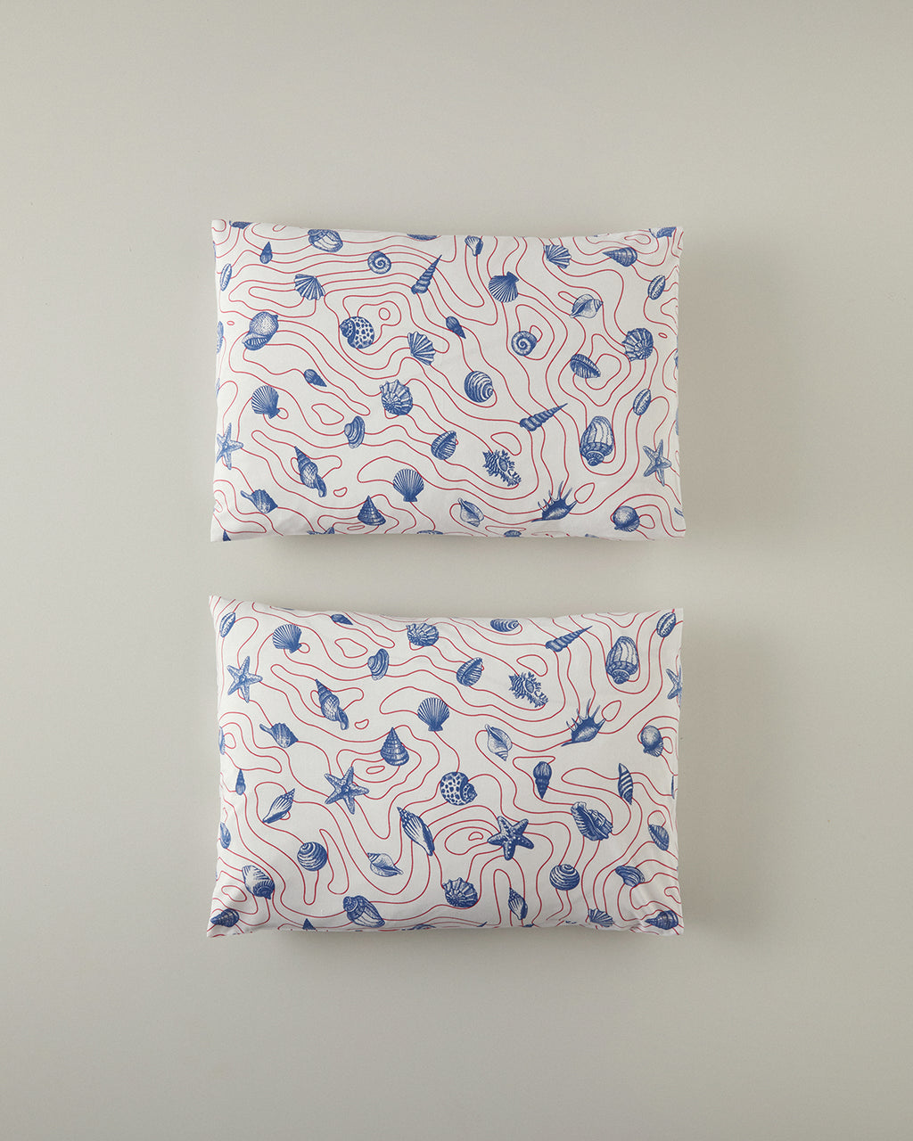 Easy Iron 2 pcs Pillow Case 50x70 Red-Dark Blue