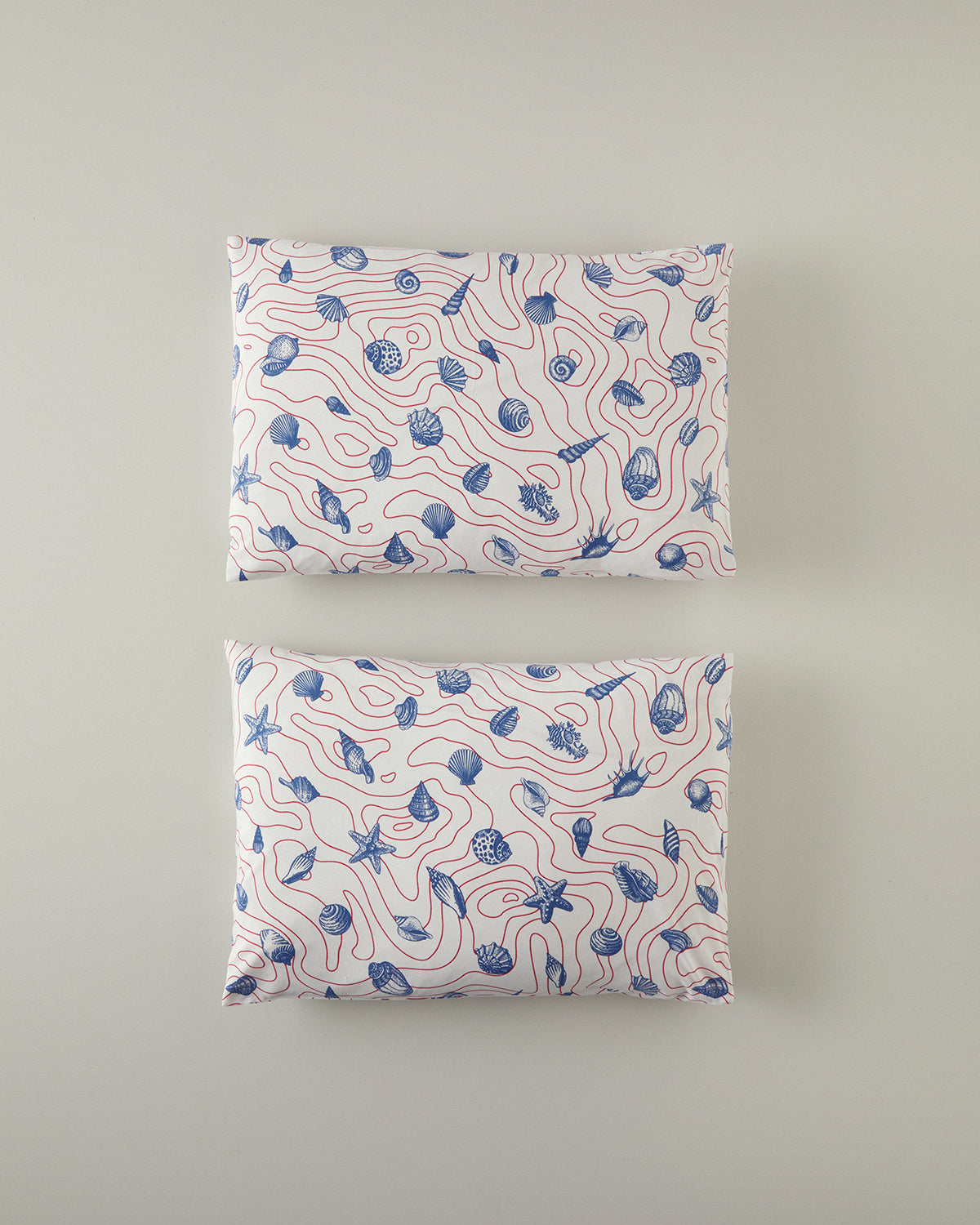 Easy Iron 2 pcs Pillow Case 50x70 Red-Dark Blue