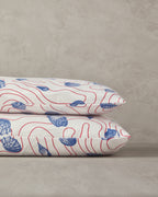Easy Iron 2 pcs Pillow Case 50x70 Red-Dark Blue (view 2)