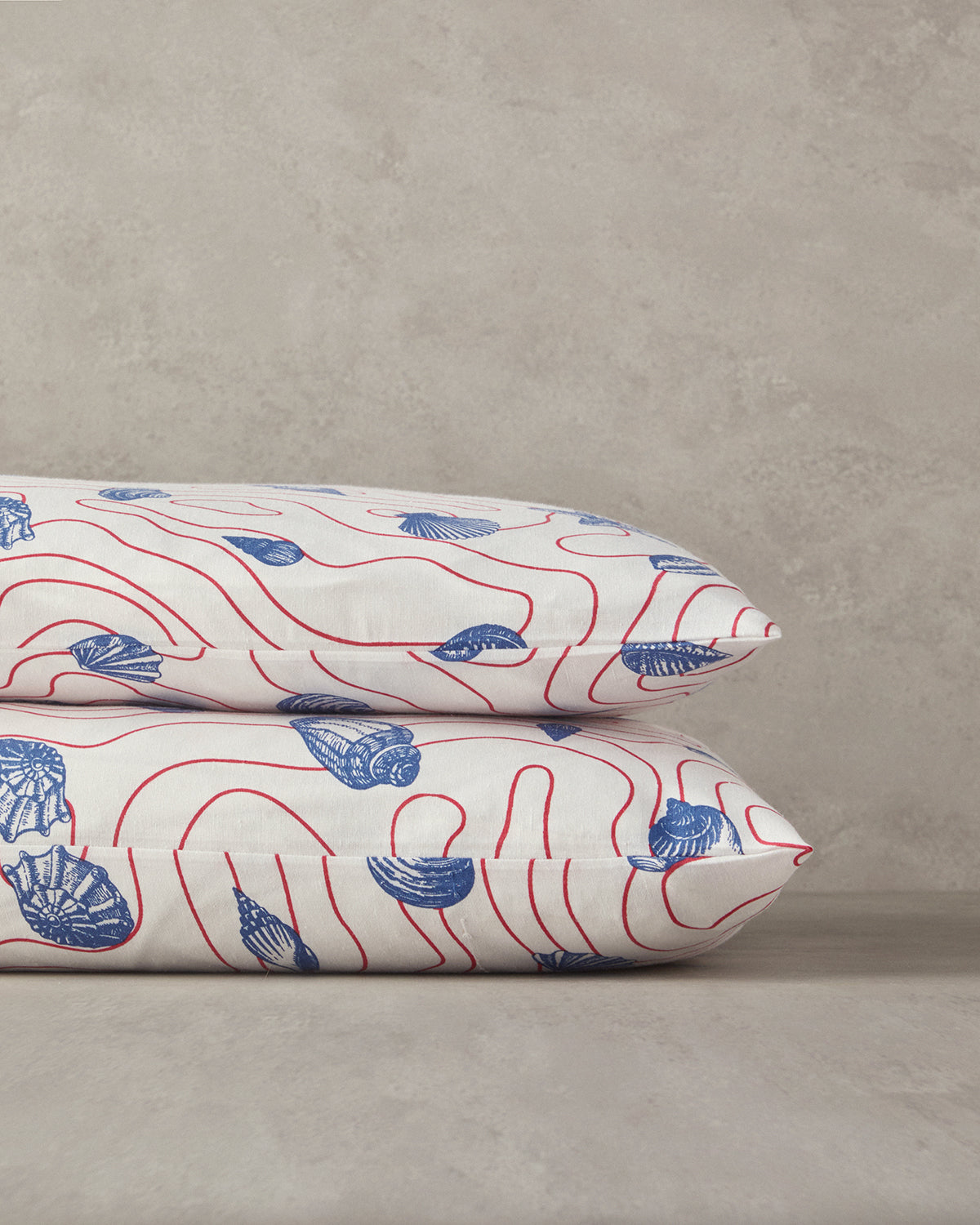 Easy Iron 2 pcs Pillow Case 50x70 Red-Dark Blue (view 2)