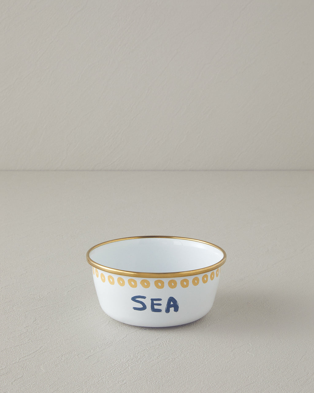 Jolly Sea Enamel Bowl 12 cm White - Navy Blue