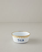 Jolly Sea Enamel Bowl 12 cm White - Navy Blue