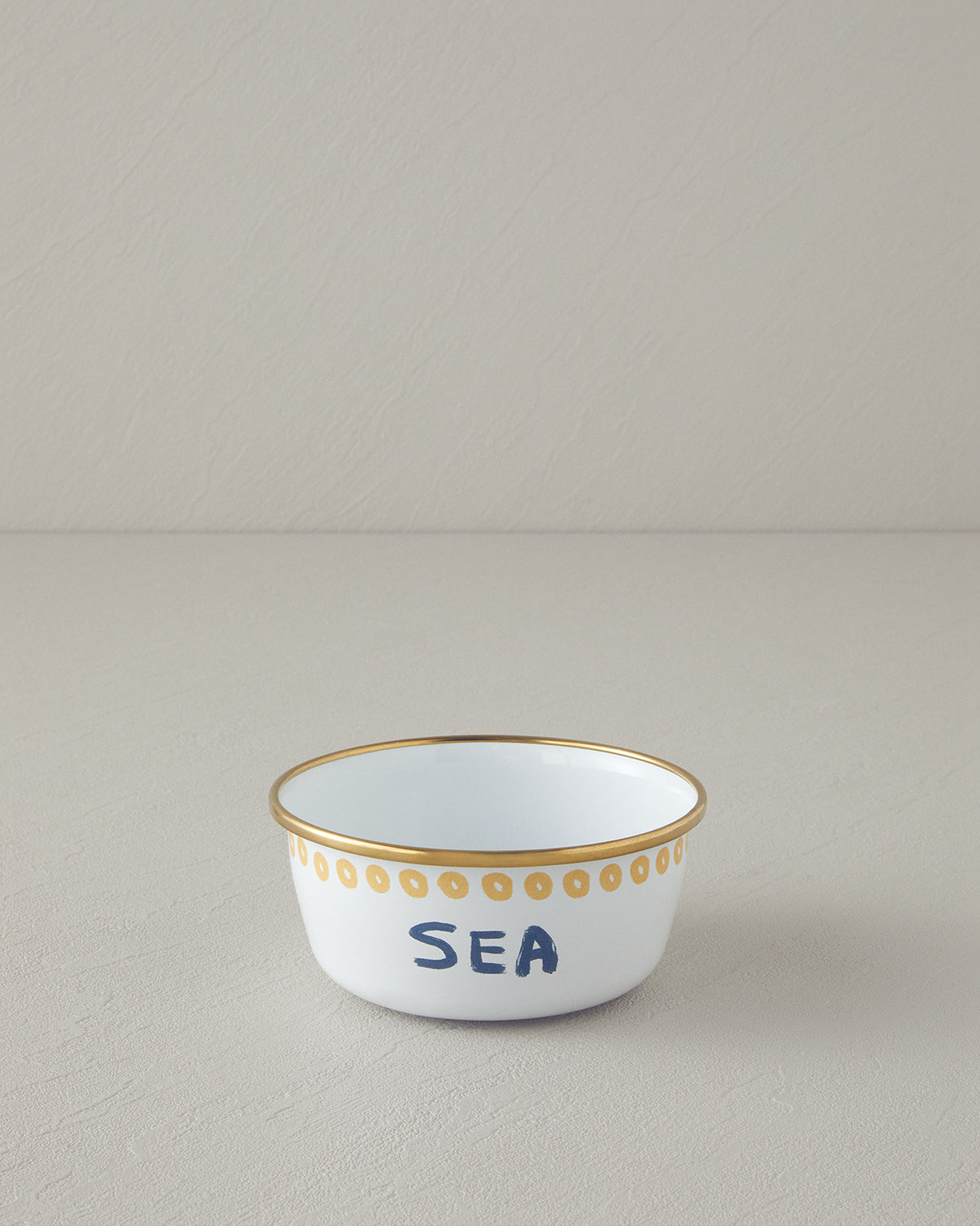 Jolly Sea Enamel Bowl 12 cm White - Navy Blue
