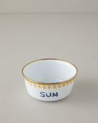 Jolly Sea Enamel Bowl 12 cm White - Navy Blue (view 2)
