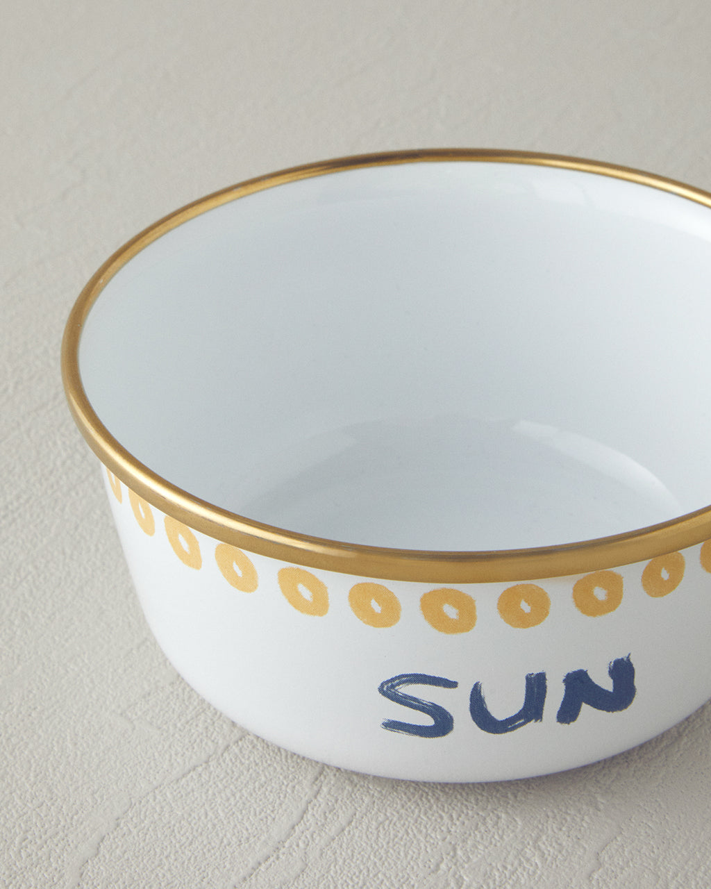 Jolly Sea Enamel Bowl 12 cm White - Navy Blue (view 3)
