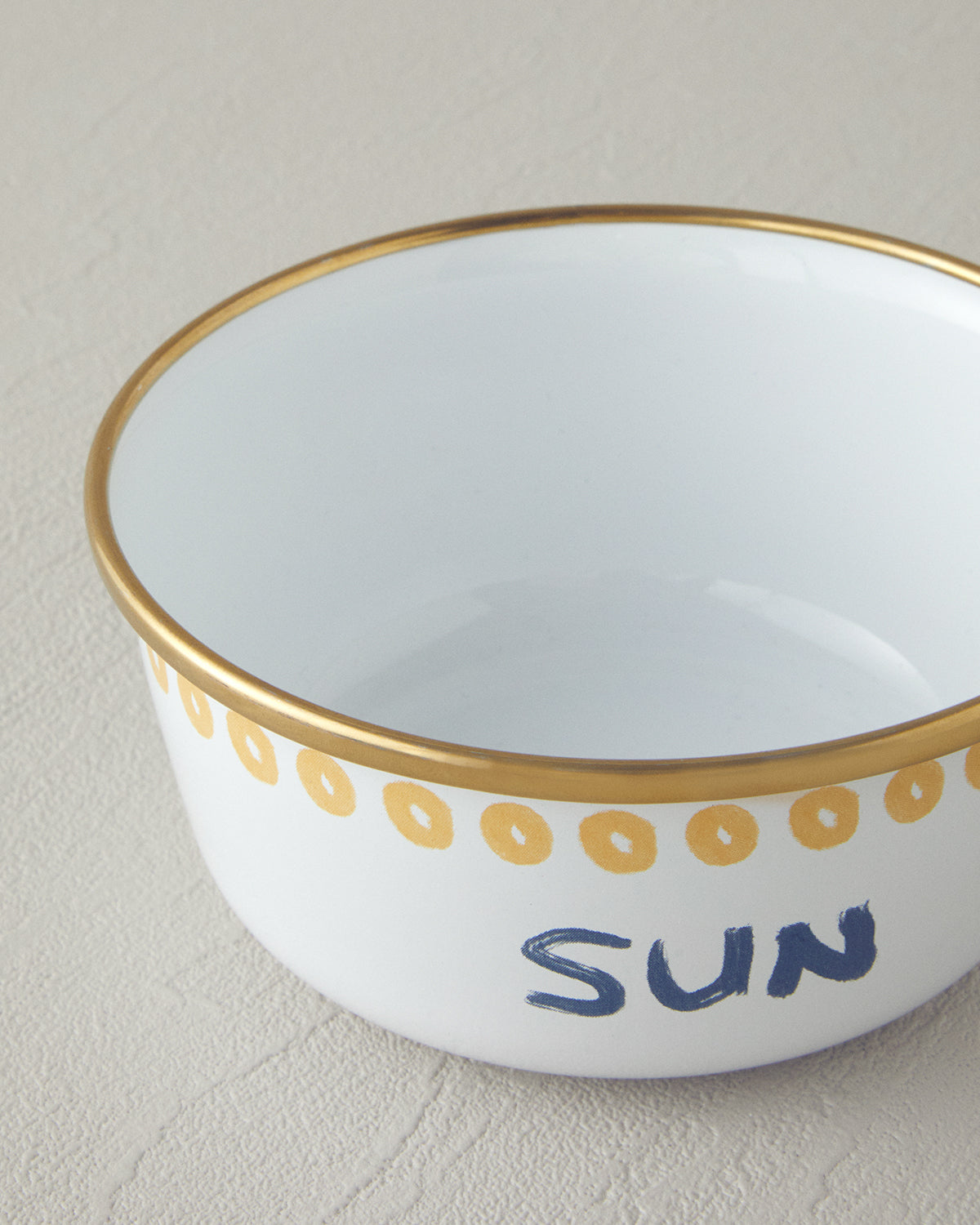 Jolly Sea Enamel Bowl 12 cm White - Navy Blue (view 3)