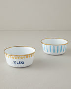 Jolly Sea Enamel Bowl 12 cm White - Navy Blue (view 4)