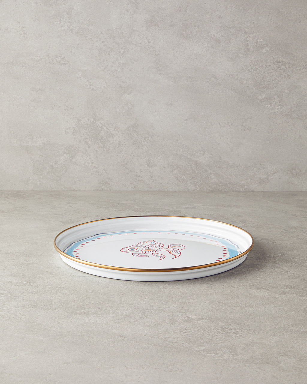 Joly Sea Enamel Tray 31 cm White - Blue (view 2)