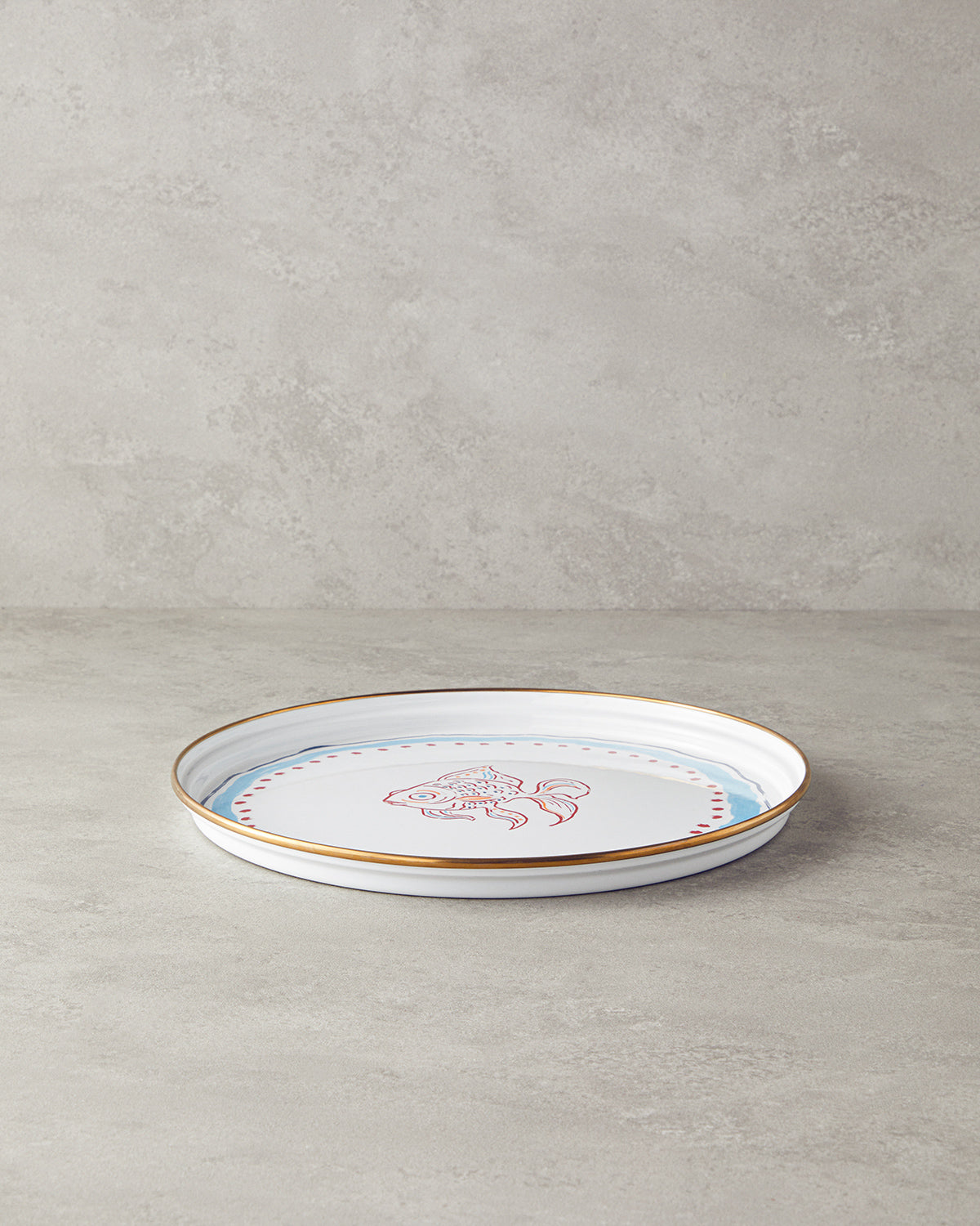 Joly Sea Enamel Tray 31 cm White - Blue (view 2)