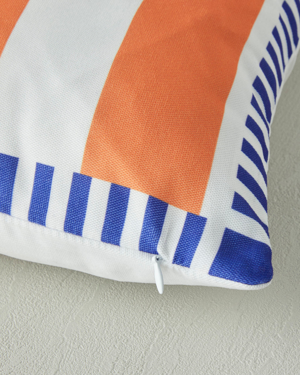 Punch Needle Embroidered Decorative Cushion 45x45 cm Navy Blue - Orange