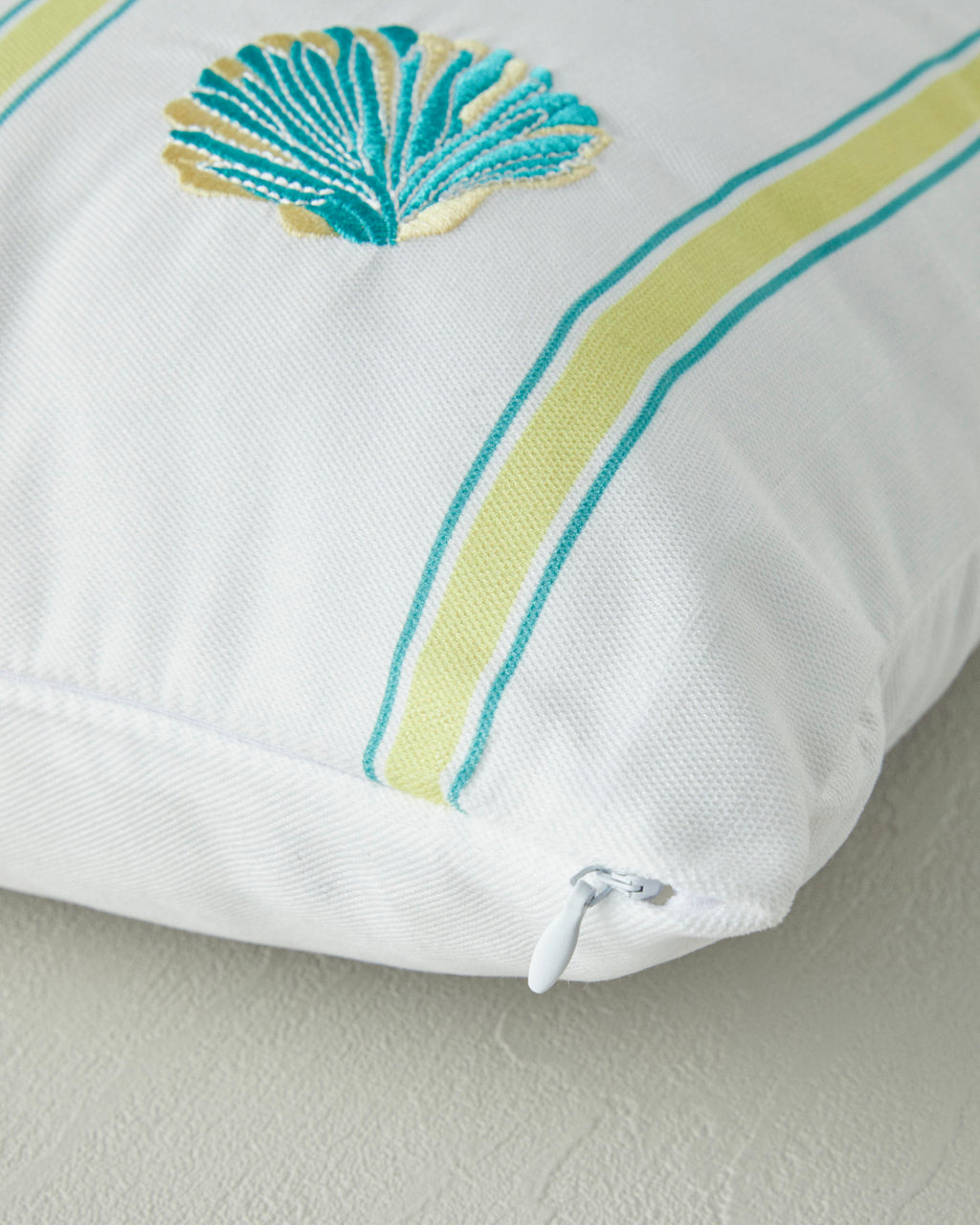 Embroidered Toss Pillow Cover 45x45 cm White