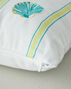 Embroidered Toss Pillow Cover 45x45 cm White