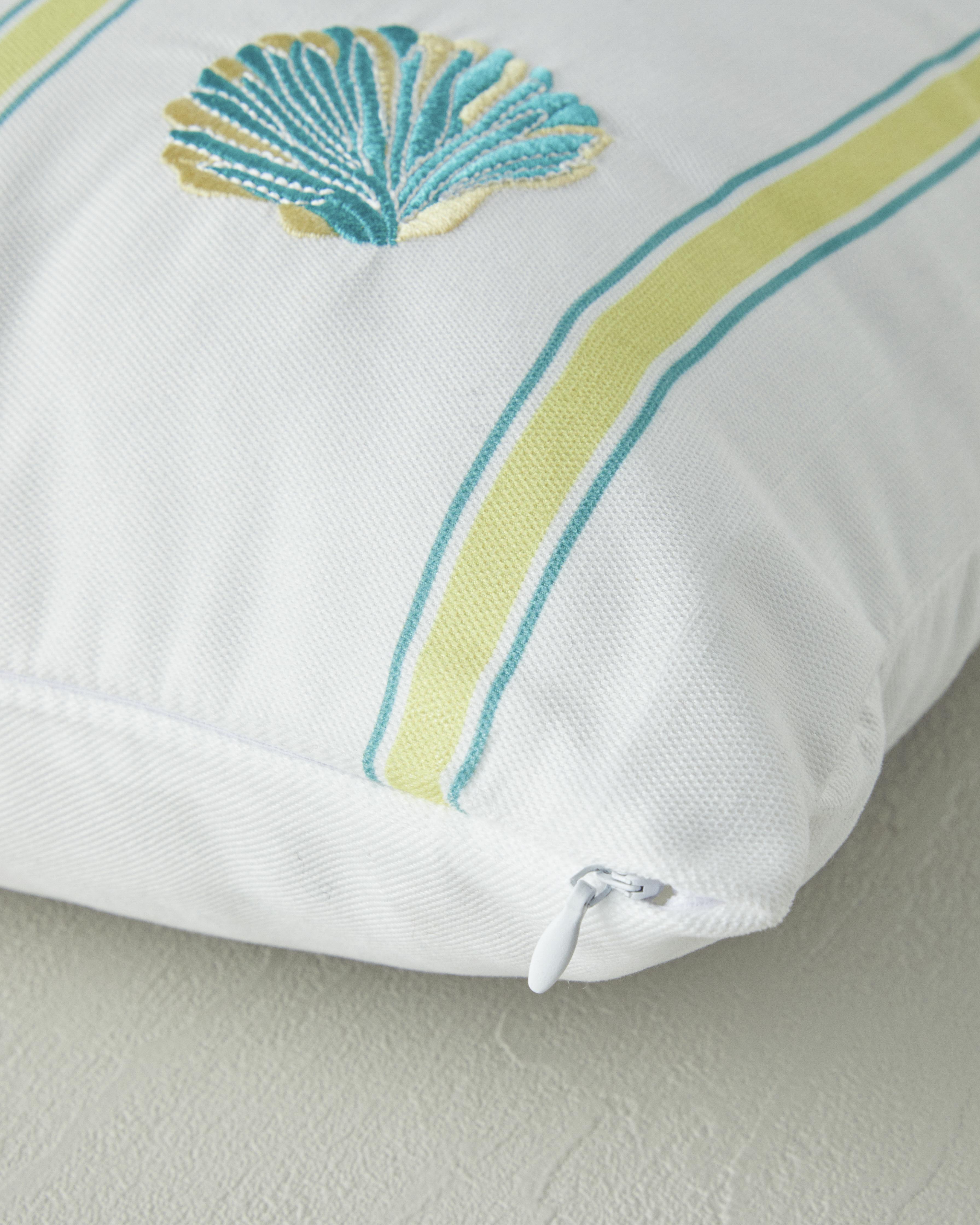 Embroidered Toss Pillow Cover 45x45 cm White