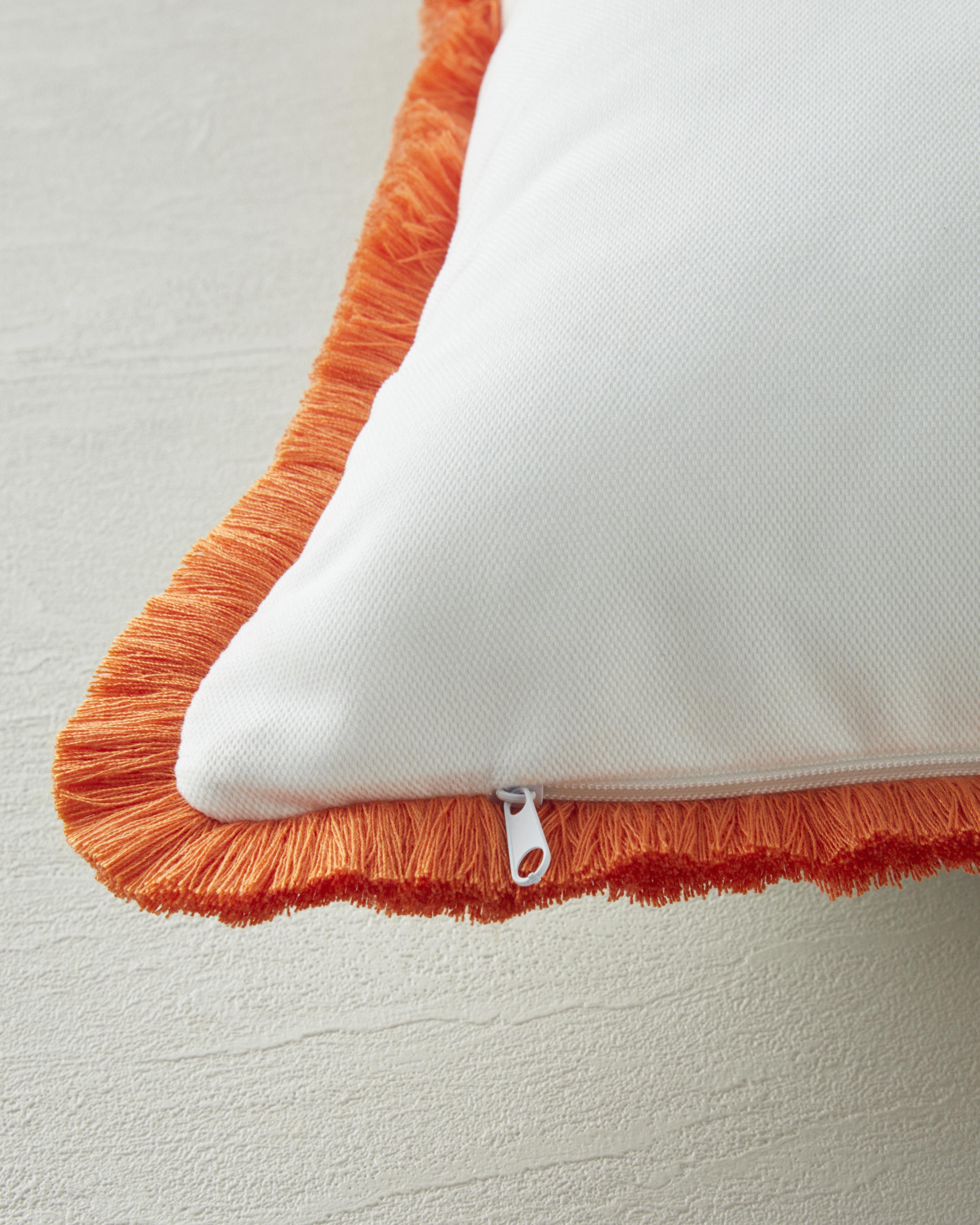 Crab Embroidered Toss Pillow Cover 45x45 cm Orange