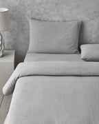 Diamond Silky Cotton Duvet Cover Set - Gray - Double 200x220 cm (view 2)