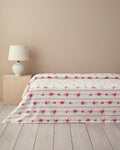 Flower Line Printed Summer Blanket - Pink - King 240x220 cm