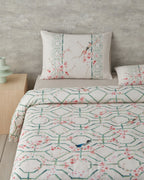 Soft Cotton with Digital Print Duvet Cover Set Cream (view 9)