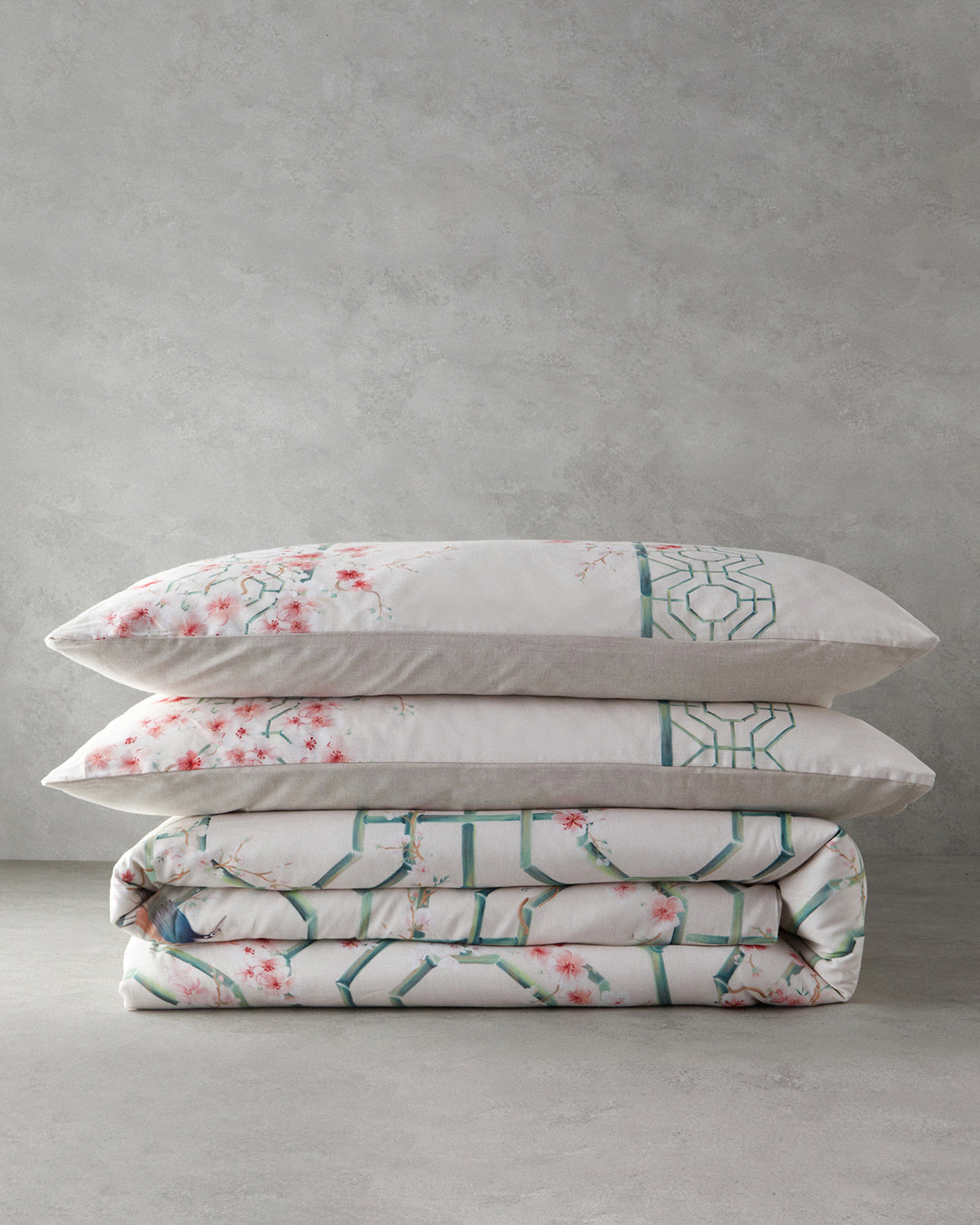 Soft Cotton with Digital Print Duvet Cover Set Cream (view 13)