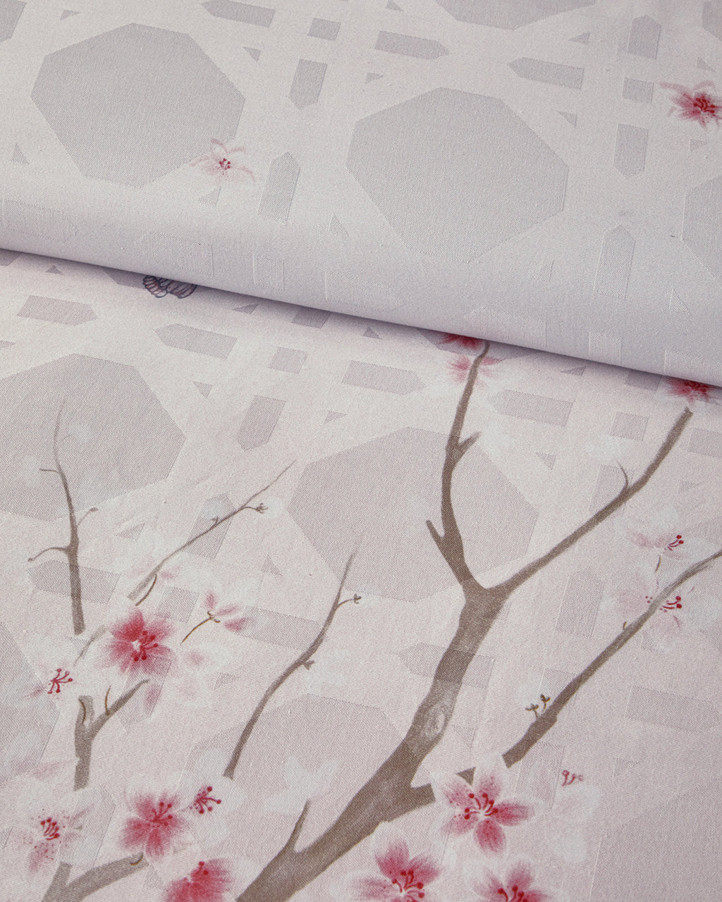 Jacquard Digital Soft Cotton Duvet Cover Set Pink (view 3)