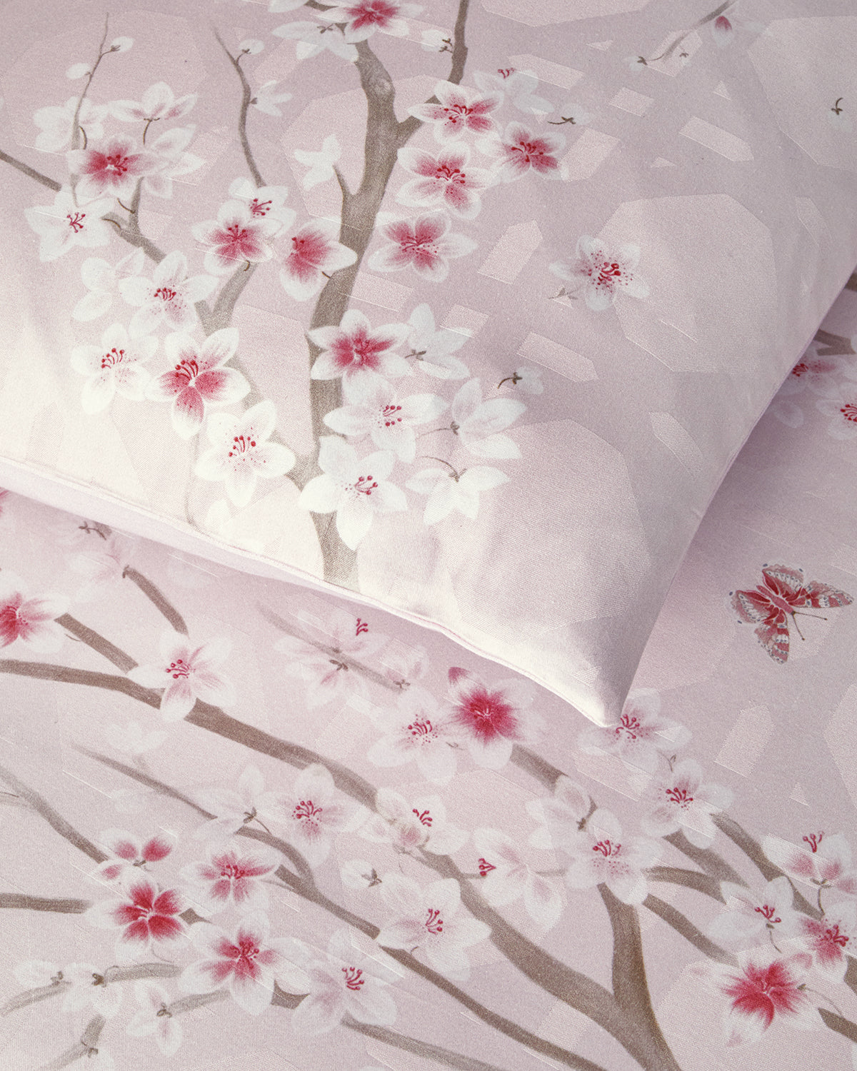 Jacquard Digital Soft Cotton Duvet Cover Set Pink (view 4)